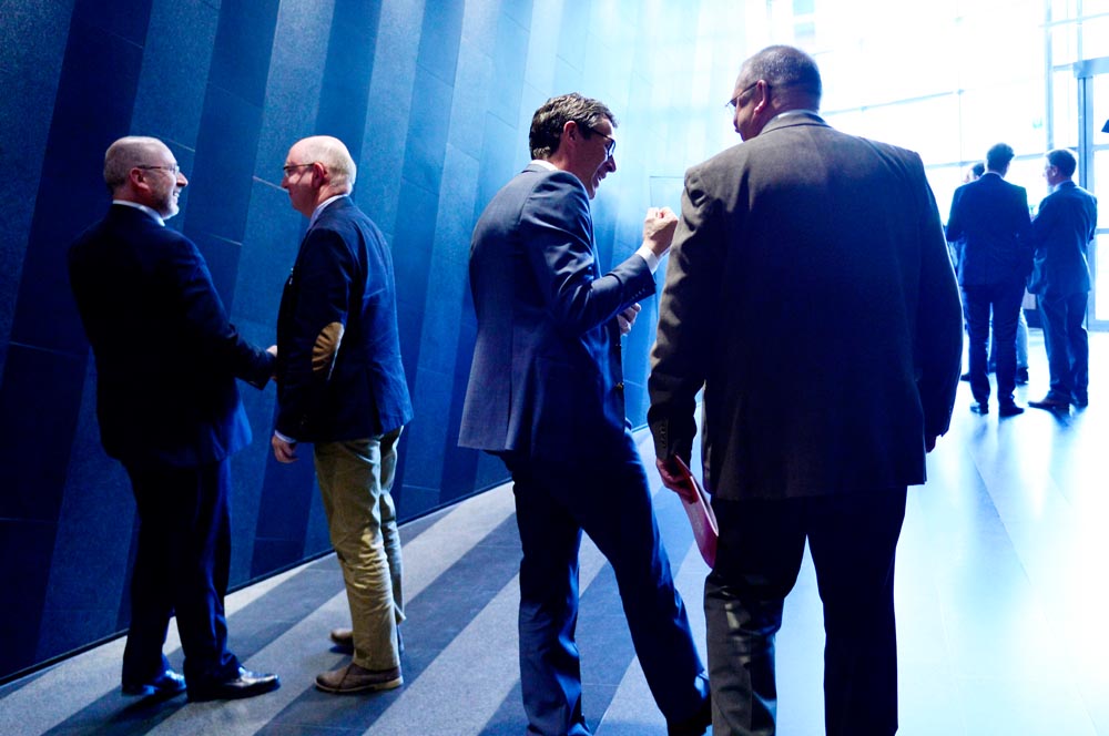 Guests and speakers photographed at a Generali corporate event in Brussels